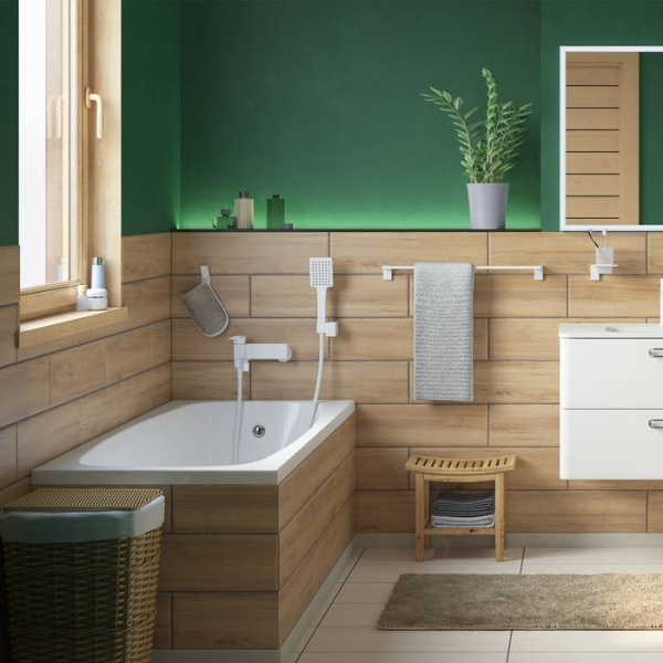 Смеситель для ванны белый матовый IDDIS Slide (SLIWT00i02)